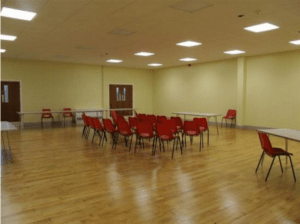 Civic Centre Large Hall: view towards doors leading into Small Hall